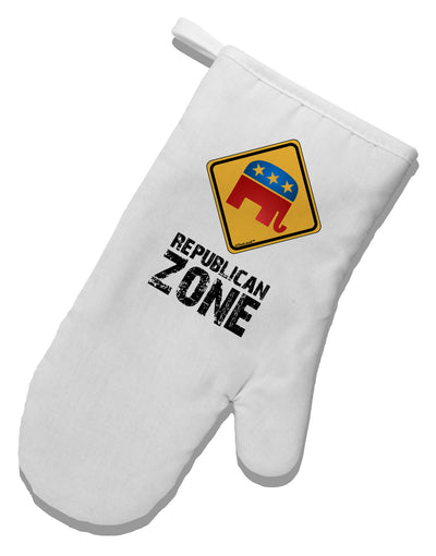 Republican Zone White Printed Fabric Oven Mitt-Oven Mitt-TooLoud-White-Davson Sales