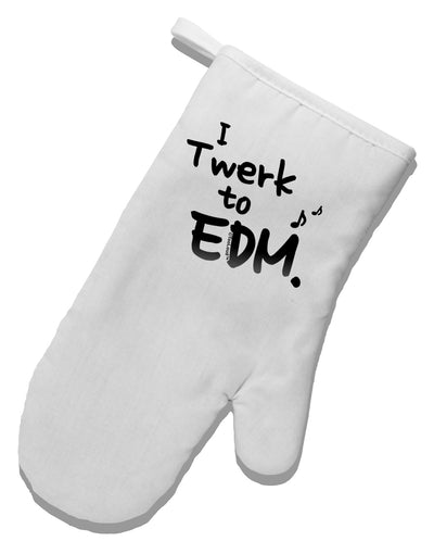 Twerk To EDM BnW White Printed Fabric Oven Mitt-Oven Mitt-TooLoud-White-Davson Sales