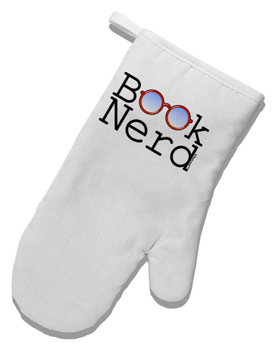 Book Nerd White Printed Fabric Oven Mitt-Oven Mitt-TooLoud-White-Davson Sales