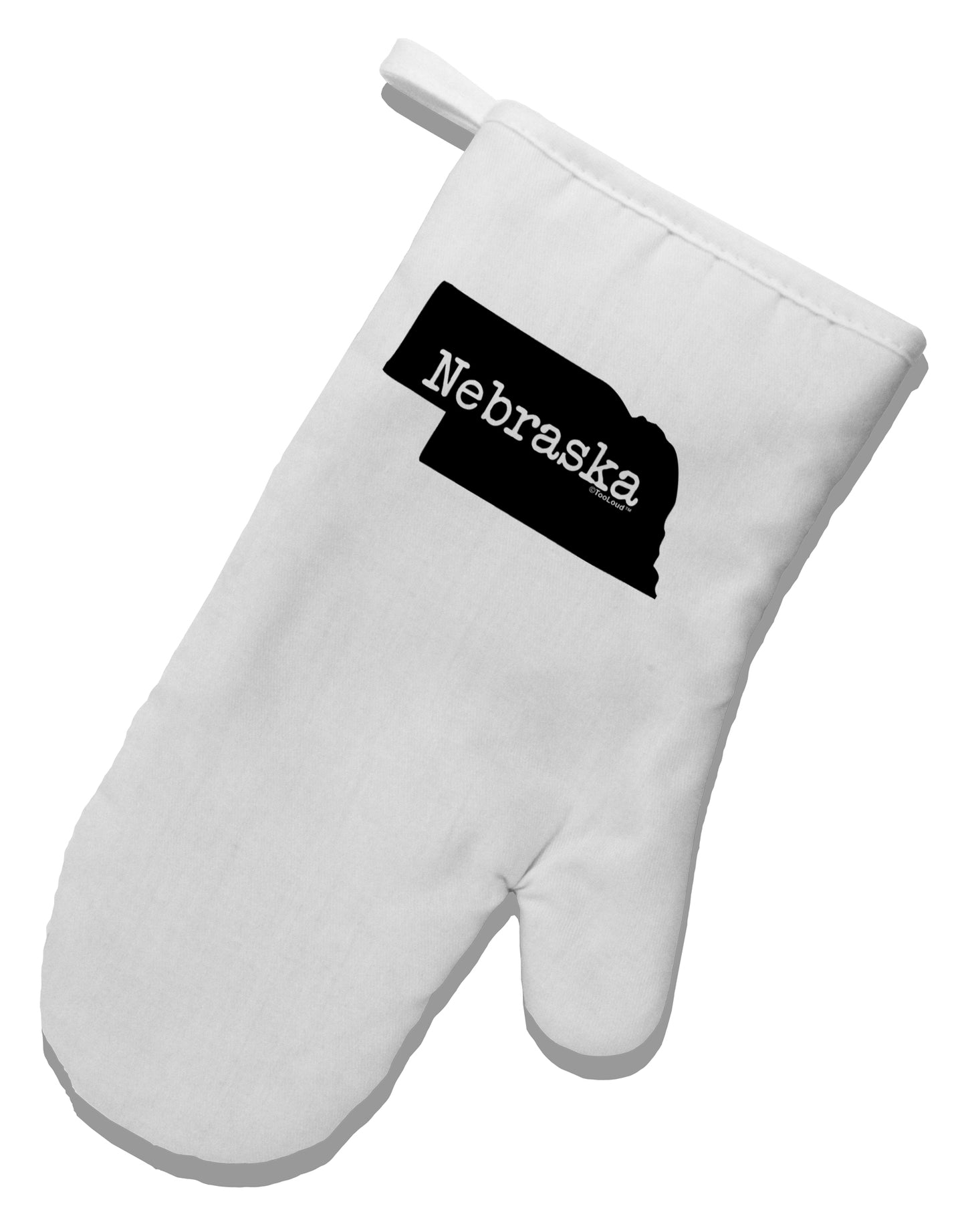 Nebraska - United States Shape White Printed Fabric Oven Mitt by TooLoud-Oven Mitt-TooLoud-White-Davson Sales