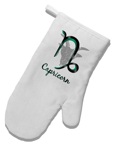 Capricorn Symbol White Printed Fabric Oven Mitt-Oven Mitt-TooLoud-White-Davson Sales