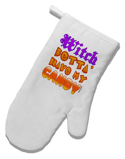 Witch Betta Have My Candy Color White Printed Fabric Oven Mitt-Oven Mitt-TooLoud-White-Davson Sales