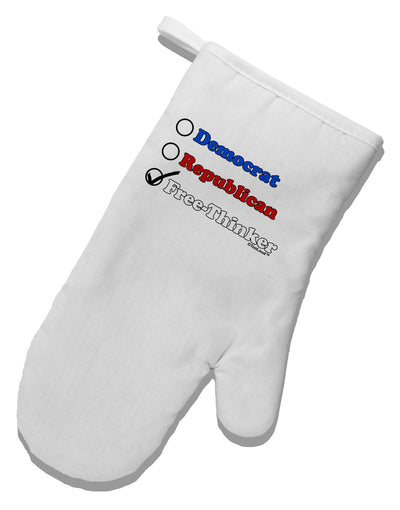 Free Thinker Checklist White Printed Fabric Oven Mitt-Oven Mitt-TooLoud-White-Davson Sales