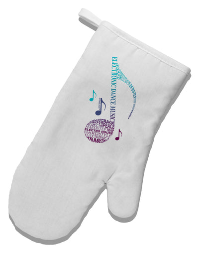 Music Note Typography White Printed Fabric Oven Mitt-Oven Mitt-TooLoud-White-Davson Sales