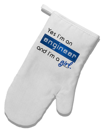 Yes I am a Engineer Girl White Printed Fabric Oven Mitt-Oven Mitt-TooLoud-White-Davson Sales