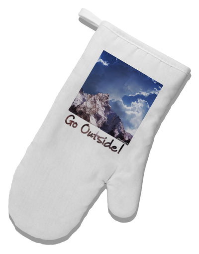 Go Outside Mountain White Printed Fabric Oven Mitt by TooLoud-Oven Mitt-TooLoud-White-Davson Sales