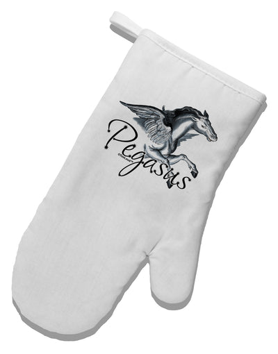 Pegasus Color Illustration White Printed Fabric Oven Mitt-Oven Mitt-TooLoud-White-Davson Sales