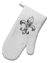 Distressed Fleur de Lis White Printed Fabric Oven Mitt-Oven Mitt-TooLoud-White-Davson Sales