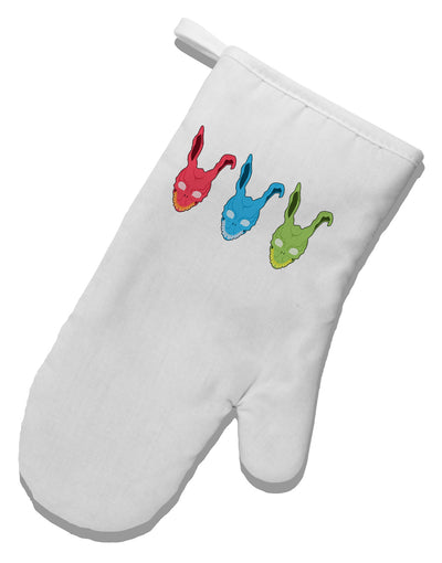 Scary Bunny Tri-color White Printed Fabric Oven Mitt-Oven Mitt-TooLoud-White-Davson Sales