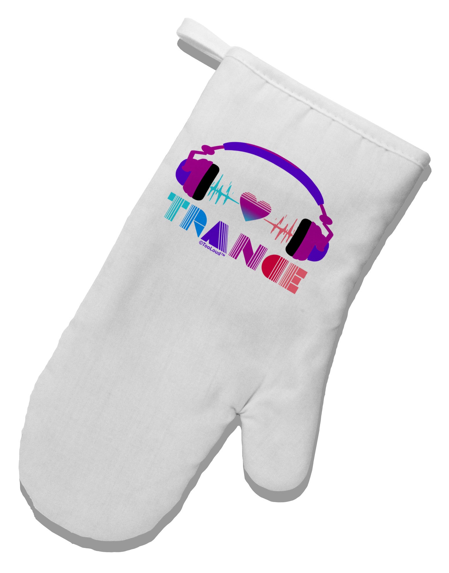 Heart Trance White Printed Fabric Oven Mitt-Oven Mitt-TooLoud-White-Davson Sales