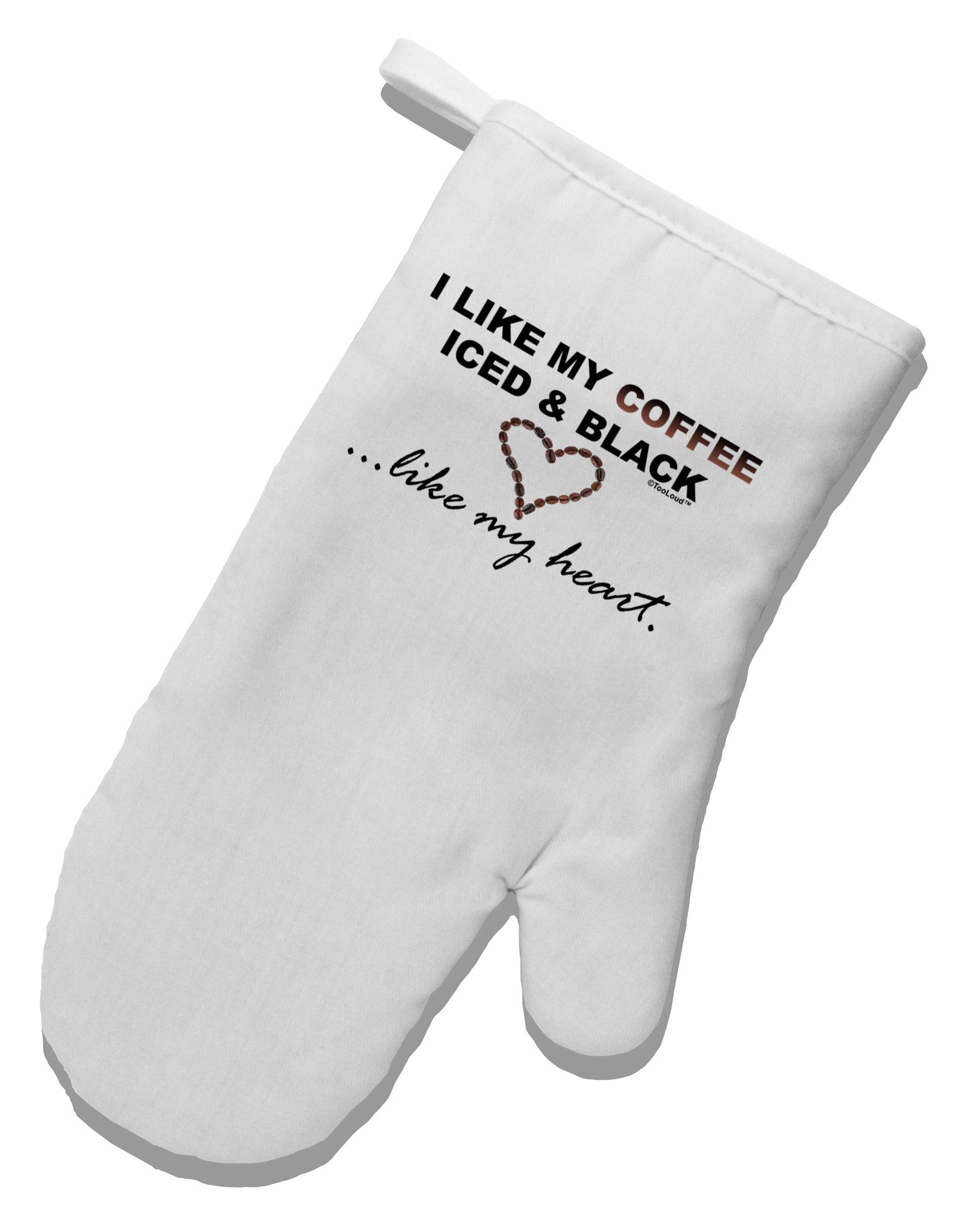 Coffee Iced and Black White Printed Fabric Oven Mitt-Oven Mitt-TooLoud-White-Davson Sales