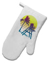 LA Beach Silhouette Letters White Printed Fabric Oven Mitt-Oven Mitt-TooLoud-White-Davson Sales