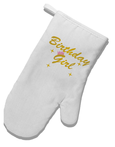 Birthday Girl Text White Printed Fabric Oven Mitt by TooLoud-Oven Mitt-TooLoud-White-Davson Sales