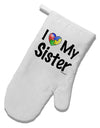 I Heart My Sister - Autism Awareness White Printed Fabric Oven Mitt by TooLoud-Oven Mitt-TooLoud-White-Davson Sales