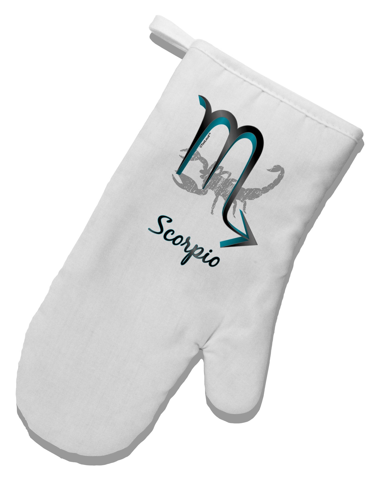 Scorpio Symbol White Printed Fabric Oven Mitt-Oven Mitt-TooLoud-White-Davson Sales