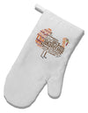 Turkey Typography White Printed Fabric Oven Mitt-Oven Mitt-TooLoud-White-Davson Sales