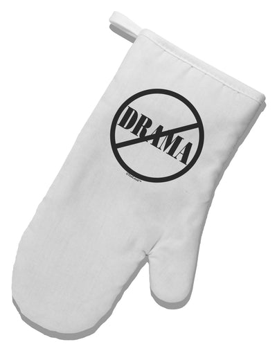 No Drama Allowed White Printed Fabric Oven Mitt-Oven Mitt-TooLoud-White-Davson Sales