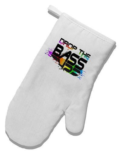 Paint Drop The Bass White Printed Fabric Oven Mitt-Oven Mitt-TooLoud-White-Davson Sales