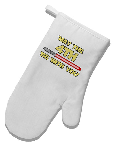 4th Be With You Beam Sword White Printed Fabric Oven Mitt by TooLoud-Oven Mitt-TooLoud-White-Davson Sales