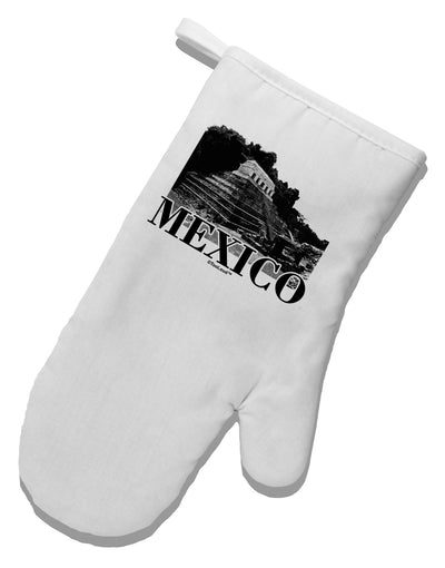 Mexico - Temple No 2 White Printed Fabric Oven Mitt by TooLoud-Oven Mitt-TooLoud-White-Davson Sales