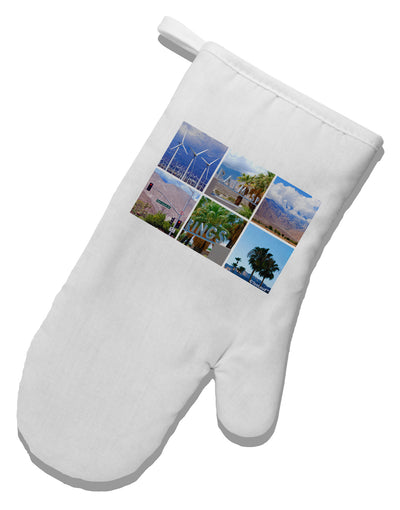 Palm Springs Square Collage White Printed Fabric Oven Mitt-Oven Mitt-TooLoud-White-Davson Sales