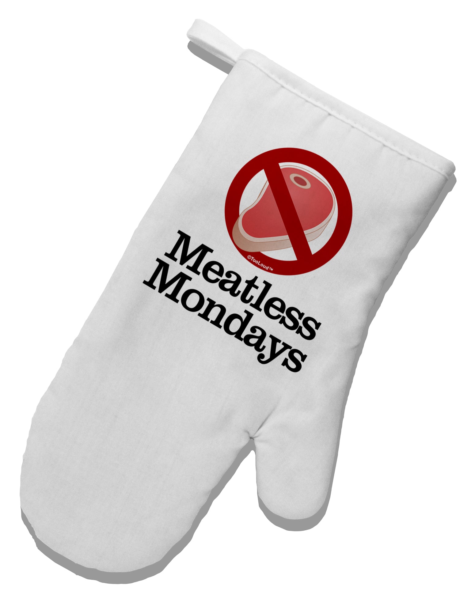 Meatless Mondays White Printed Fabric Oven Mitt by TooLoud-Oven Mitt-TooLoud-White-Davson Sales