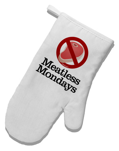 Meatless Mondays White Printed Fabric Oven Mitt by TooLoud-Oven Mitt-TooLoud-White-Davson Sales