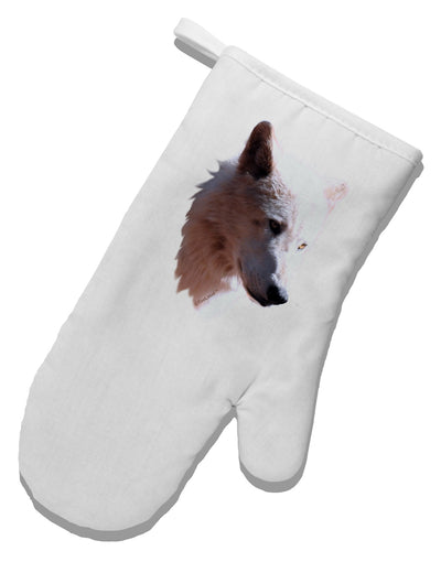 Magnificent White Wolf Head White Printed Fabric Oven Mitt-Oven Mitt-TooLoud-White-Davson Sales