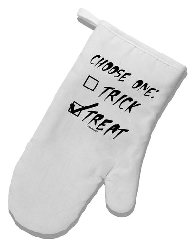 Choose One - Treat White Printed Fabric Oven Mitt-Oven Mitt-TooLoud-White-Davson Sales