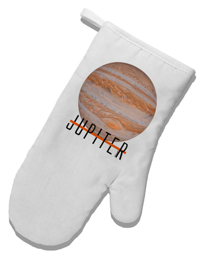 Planet Jupiter Earth Text White Printed Fabric Oven Mitt by TooLoud-Oven Mitt-TooLoud-White-Davson Sales