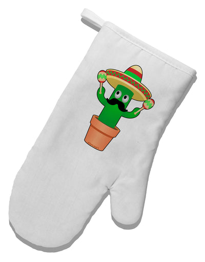 Fiesta Cactus White Printed Fabric Oven Mitt by TooLoud-Oven Mitt-TooLoud-White-Davson Sales