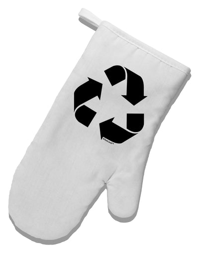 Recycle Black and White White Printed Fabric Oven Mitt by TooLoud-Oven Mitt-TooLoud-White-Davson Sales
