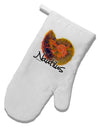 Nautilus Fossil Watercolor Text White Printed Fabric Oven Mitt-Oven Mitt-TooLoud-White-Davson Sales