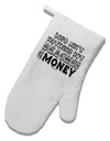 Beaches and Money White Printed Fabric Oven Mitt by TooLoud-Oven Mitt-TooLoud-White-Davson Sales