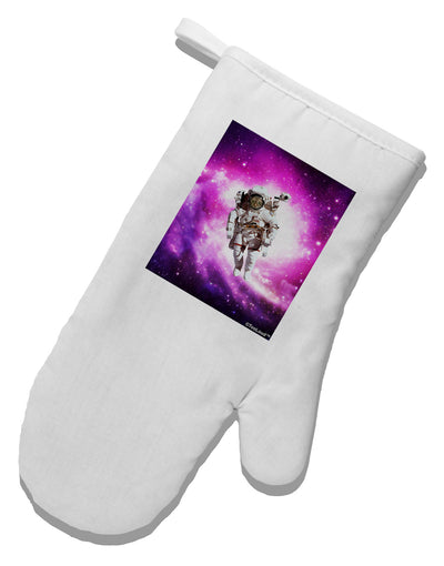 Astronaut Cat White Printed Fabric Oven Mitt-Oven Mitt-TooLoud-White-Davson Sales