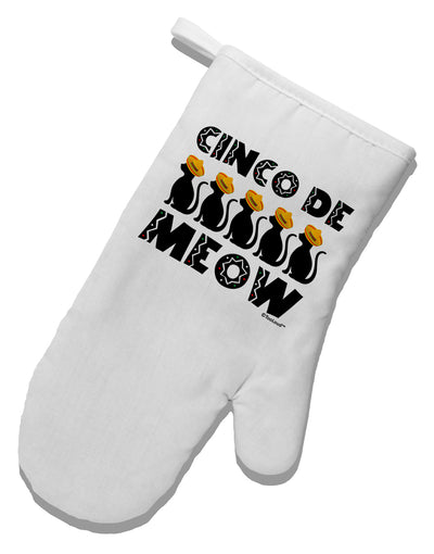 Five Cats - Cinco de Meow White Printed Fabric Oven Mitt by TooLoud-Oven Mitt-TooLoud-White-Davson Sales