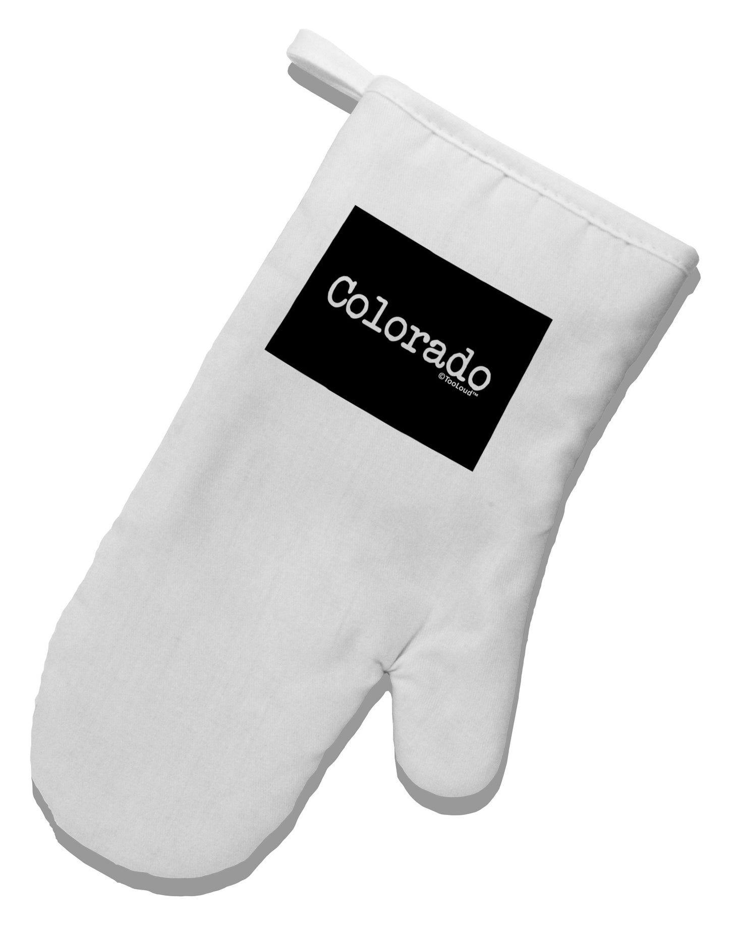 Colorado - United States Shape White Printed Fabric Oven Mitt-Oven Mitt-TooLoud-White-Davson Sales