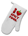 I Heart Spicy Food White Printed Fabric Oven Mitt-Oven Mitt-TooLoud-White-Davson Sales