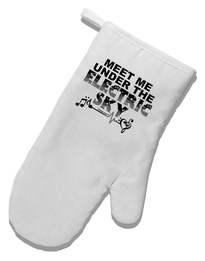 Electric Sky BnW White Printed Fabric Oven Mitt-Oven Mitt-TooLoud-White-Davson Sales