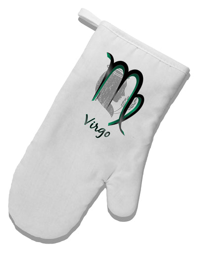 Virgo Symbol White Printed Fabric Oven Mitt-Oven Mitt-TooLoud-White-Davson Sales