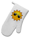 Sun With Sunglasses White Printed Fabric Oven Mitt by TooLoud-Oven Mitt-TooLoud-White-Davson Sales