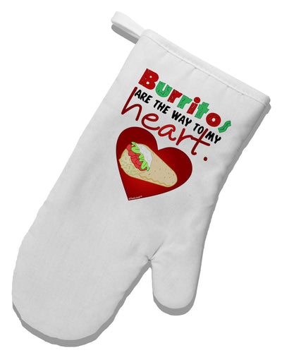 Burritos Are the Way To My Heart White Printed Fabric Oven Mitt-Oven Mitt-TooLoud-White-Davson Sales