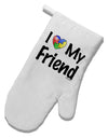 I Heart My Friend - Autism Awareness White Printed Fabric Oven Mitt by TooLoud-Oven Mitt-TooLoud-White-Davson Sales