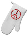 Peace Sign Hearts Red White Printed Fabric Oven Mitt-Oven Mitt-TooLoud-White-Davson Sales