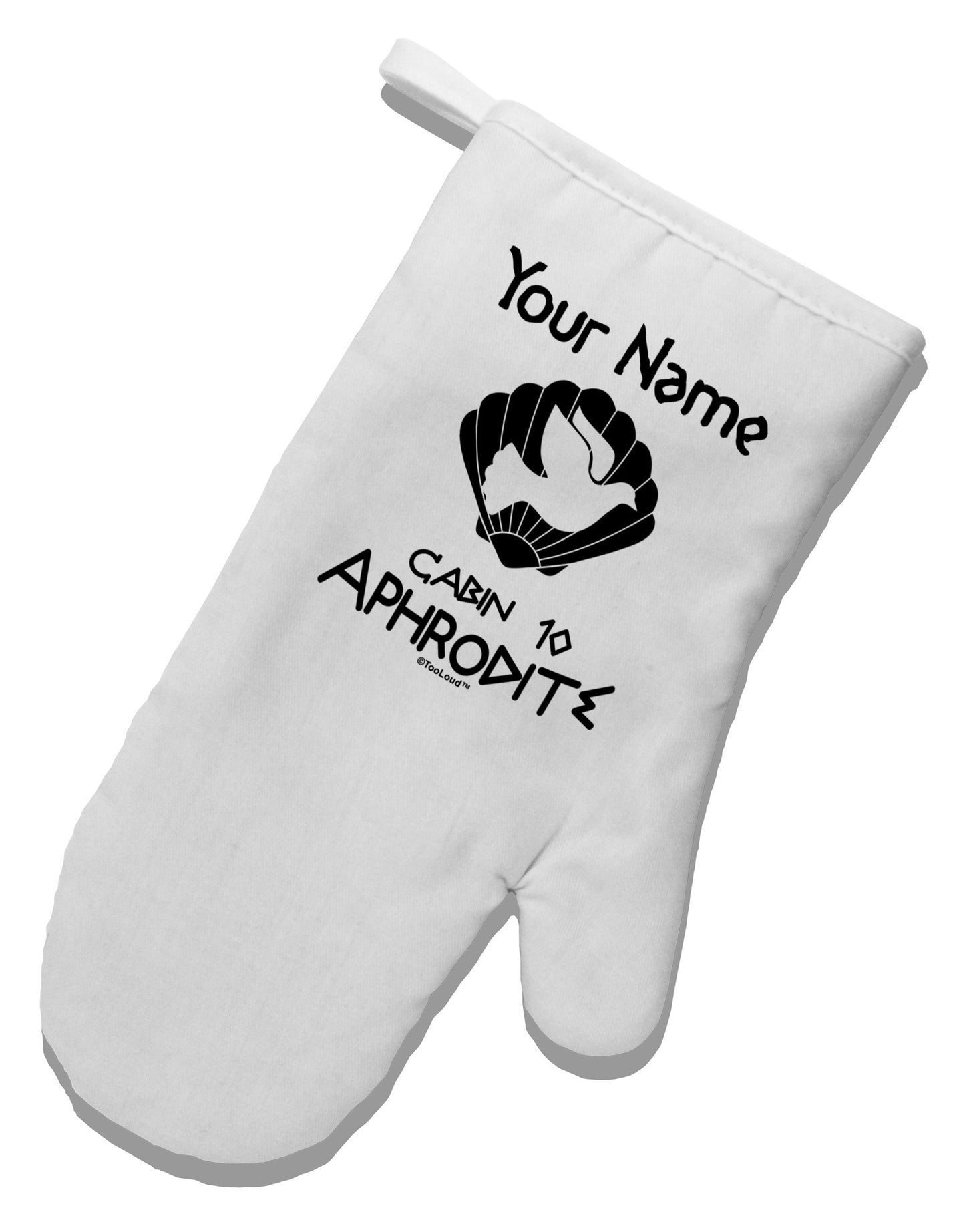 Personalized Cabin 10 Aphrodite White Printed Fabric Oven Mitt-Oven Mitt-TooLoud-White-Davson Sales