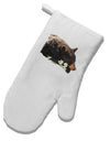 Laying Black Bear Cutout White Printed Fabric Oven Mitt-Oven Mitt-TooLoud-White-Davson Sales