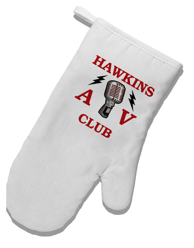 Hawkins AV Club White Printed Fabric Oven Mitt by TooLoud-Oven Mitt-TooLoud-White-Davson Sales