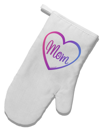 Mom Heart Design - Gradient Colors White Printed Fabric Oven Mitt by TooLoud-Oven Mitt-TooLoud-White-Davson Sales