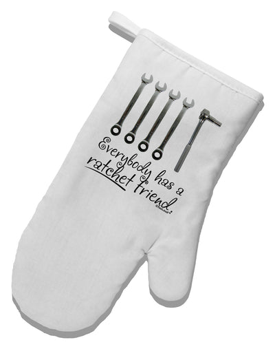 Ratchet Friend White Printed Fabric Oven Mitt-Oven Mitt-TooLoud-White-Davson Sales