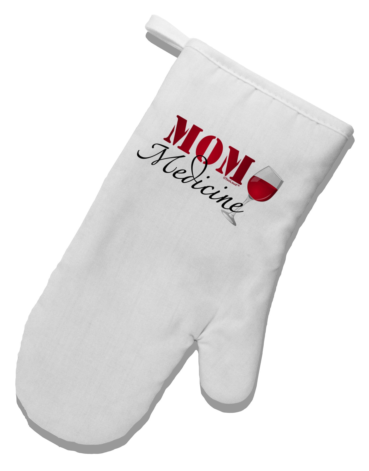 Mom Medicine White Printed Fabric Oven Mitt-Oven Mitt-TooLoud-White-Davson Sales
